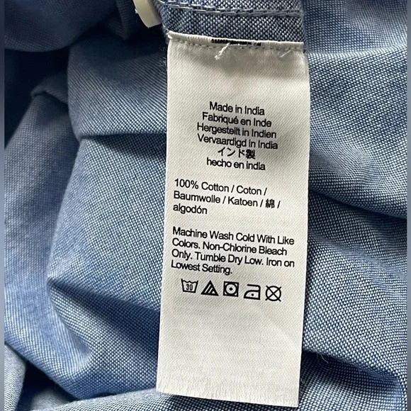 J.Crew Classic Fit Chambray Button Down Shirt Blue Size 6 - Picture 4 of 4